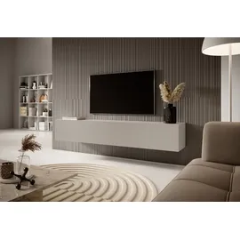 Selsey TV Schrank Board Sideboard Fernsehtisch Fernsehschrank 175 cm graubeige mit gefräster Front