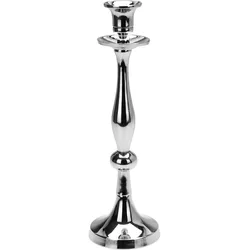 Dekorativer und schwerer Kerzenleuchter Metall Silber 27cm