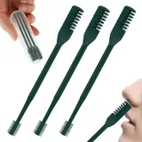 3PCS Nasenhaarschneider,2-in-1-Professioneller Nasenhaarschneider,Doppelseitiges Nasenhaarmesser,Tragbarer Manueller 360° Drehbarer Nasal Hair Cutter,Ohne Strom, Hygienisch(Dunkelgrün)