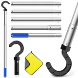 Niuny Haken für Poolroboter Teleskopstange mit Haken 185cm Zubehörhaken für Poolroboter Poolhaken für Stangen mit 5 Abnehmbare Aluminiumstange für Kabellosen Poolroboters Poolreinigern Robotersauger