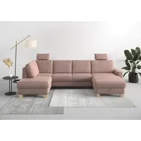 Home Affaire Wohnlandschaft »Summer U-Form«, mit oder ohne Bettfunktion und Bettkasten, Cord-Bezug rosa