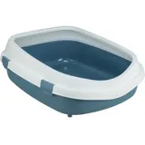 Trixie Katzentoilette Primo XXL, mit Rand 56 × 25 × 71 cm blau/weiß