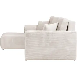 OTTO home Ecksofa OTTO HOME "BEATRICE optionale Schlafsofa mit Bettkasten, B/T/H: 265/170/86 cm", beige (creme), B:265cm H:86cm T:170cm, 100% Polyester, Sofas, Ecksofa, L-Form, wahlweise auch mit Bettfunktion und Bettkasten