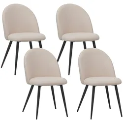 Albatros Esszimmerstühle mit Stoff-Bezug Capo Beige - Stoff Stilvolles Vintage Design, Stoff-Bezug, SGS geprüfter Polsterstuhl - Moderner Küchenstuhl, Stuhl Esszimmer oder Esstisch Stuhl