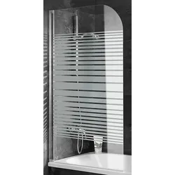 Schulte Badewannenaufsatz Komfor t ExpressPlus 80 x 140 cm – Glasdekor Querstreifen, 5 mm ESG, Made in Germany