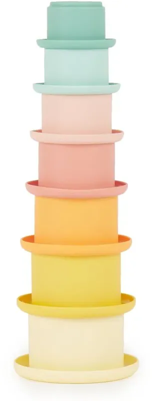 Bieco Silicone Stacking Cups Tropical Vibes Stapelbecher 12 m+ 7 St.
