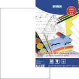Stylex Zeichenblock Zeichenkarton, A4, 190 g/m2, weiß, geleimt, 20 Blatt