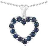 vira jewels Kette mit Anhänger 925 Sterling Silber rhodiniert Blau/Weiß