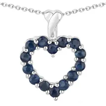 vira jewels Kette mit Anhänger 925 Sterling Silber rhodiniert Blau/Weiß