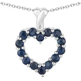 vira jewels Kette mit Anhänger 925 Sterling Silber rhodiniert Blau/Weiß