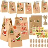 Luxuskollektion Adventskalender zum Befüllen Kinder 2024 Tüten Zahlen Aufkleber