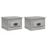 vidaXL Wand-Nachttische 2 Stk. Grau Sonoma cm