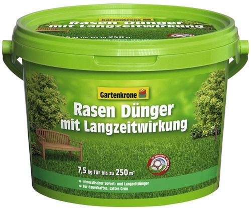 Gartenkrone Rasendünger, 7,5 kg, für 250 m2, schützt vor Nährstoffmangel
