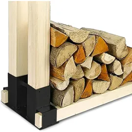 Wiltec Holzstapelhilfe Stahl 335 x 85 x 130 mm 2er Set Schwarz