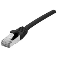 Dexlan Patchkabel Cat. 6A Class EA, S/FTP (PiMF), halogenfrei, mit Rastnasenschutz, schwarz, 3,0 m
