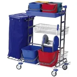 Floorstar RW 3 SOLID Reinigungswagen, verchromt RW 3 , Fassungsvermögen: für 120 Liter Müllsäcke