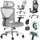 Kesser KESSER® Bürostuhl mit verstellbaren Armlehnen Drehstuhl mit Lendenwirbelstütze Rückenschonend Schreibtischstuhl ergonomisch mit Kopfstütze Office Chair Wippfunktion bis 125° mit 5x Gummirollen