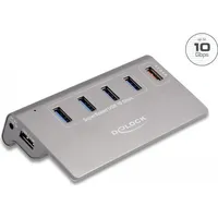 DeLock USB 10 Gbps Hub mit 4 USB Typ-A Ports + 1 Schnellladeport