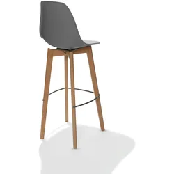 Essentials Keeve Barhocker grau ohne armlehne, birkenholz gestell und kunststoff sitzfläche, 53x47x119cm (BxTxH), 506F01SG