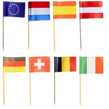 Papstar Deko-Picker 8 cm 50 St. Deutschland/Frankreich/Niederlande/Italien/Österreich/Belgien/Spanien/Schweiz
