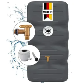 GARANTIA CUBUS Regentonne Komplett-Set 340 l Graphite Grey