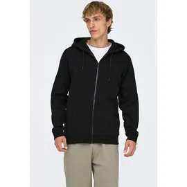 Only & Sons Ceres Life Zip Thr. Hoodie Sweatjacke Herren Schwarz XXL