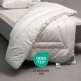 John Cotton Magicline Bettdecke, 135x200 cm, | Premium Duo Winterdecke mit 100% Baumwolle. Bezug: - weiß,