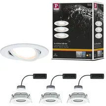 Paulmann LED Einbauleuchte Nova Plus 3er-Set Weiß matt schwenkbar Ø 9,3 cm