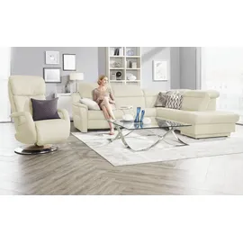 HIMOLLA Eckcouch Leder 2-Sitzer Creme