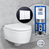 GEBERIT iCon Compact Wand-WC & Tellkamp WC-Sitz mit neeos Vorwandelement,, 204030600+16782WH#SET,