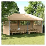 vidaXL Partyzelt Faltbar Pop-Up mit 3 Seitenteilen Beige