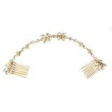 Kristall Braut Haarschmuck, Braut Hochzeit Haarkämme, Blätter Haarband Hochzeit, für Individuell für Hochzeiten, Jubiläen, Valentinstag (Gold)