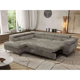 MKS Meble Eckcouch Cord 2-Sitzer Grau