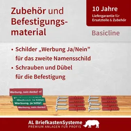 AL Briefkastensysteme Basic 2er Briefkasten RAL 7016 Anthrazit inkl. Zeitungsfach