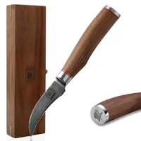Zayiko Kurumi Damast Schälmesser 8 cm Nussbaumgriff