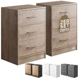 CASARIA Nachttisch Eloise 2er-Set Eiche 54x39x28cm