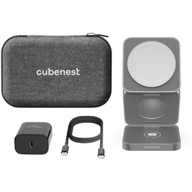 CubeNest S312 Pro Spacegrau kabelloses Magsafe-kompatibles Ladegerät 3in1 mit MagSafe Unterstützung