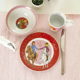 Geda Labels Kindergeschirr Bibi & Tina 3-teilig Porzellan, - rot,