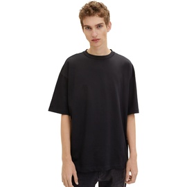 TOM TAILOR Denim Herren Oversize Basic T-Shirt, Black, XXL