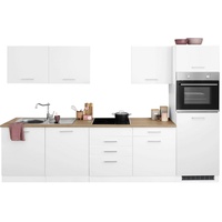 Held MÖBEL Küchenzeile »Visby«, ohne E-Geräte, Breite 300 cm für Kühlschrank und Geschirrspüler, weiß
