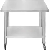 MonsterShop Arbeitstisch Edelstahl 76 x 90 x 86 cm Silber