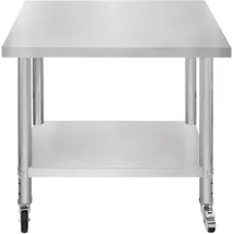 MonsterShop Arbeitstisch Edelstahl 76 x 90 x 86 cm Silber