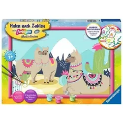 RAVENSBURGER 20065 Malen nach Zahlen Glückliche Lamas