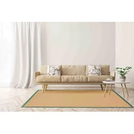 carpetfine Sisalteppich Sisal, auch als Läufer erhältlich, rechteckig, Höhe: 5 mm, mit farbiger Bordüre, Anti Rutsch Rückseite, viele Größen, Wohnzimmer grün 60 cm x 110 cm x 5 mm