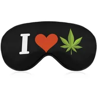 I Love Weed Sleeping Eye Mask Augenschutz mit verstellbarer Augenbinde für Flugzeugreisen