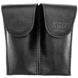 KGUBrass Tasche für Trompetenmundstück, Leder, Braun Handgefertigt, Schwarz