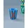 Rice Melamin Buchstabenbecher gestreift, X, blau