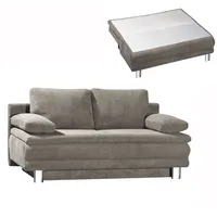 Schlafsofa - hellbraun - mit Staukasten - 194 cm breit