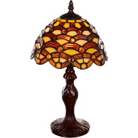 Birendy Tischlampe  Tiffany Waben Steine Tiff156 Motiv Lampe Dekorationslampe