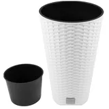 DRTUS200-S449 HOCHWERTIGER RATTAN-BLUMENTOPF RATO TUBUS WEISS